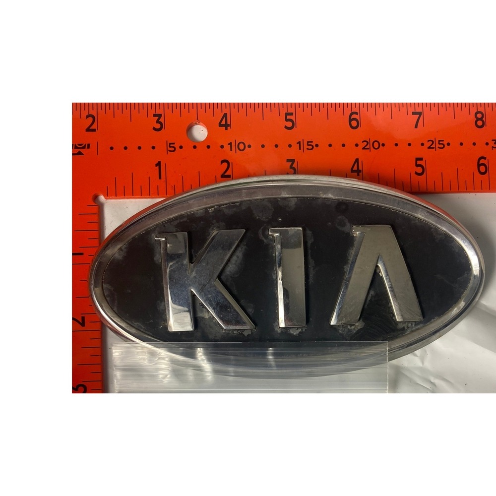 Kia Oval Logo Emblem Badge Chrome Silver Black 6.25 x 3.25 Replacement Trim